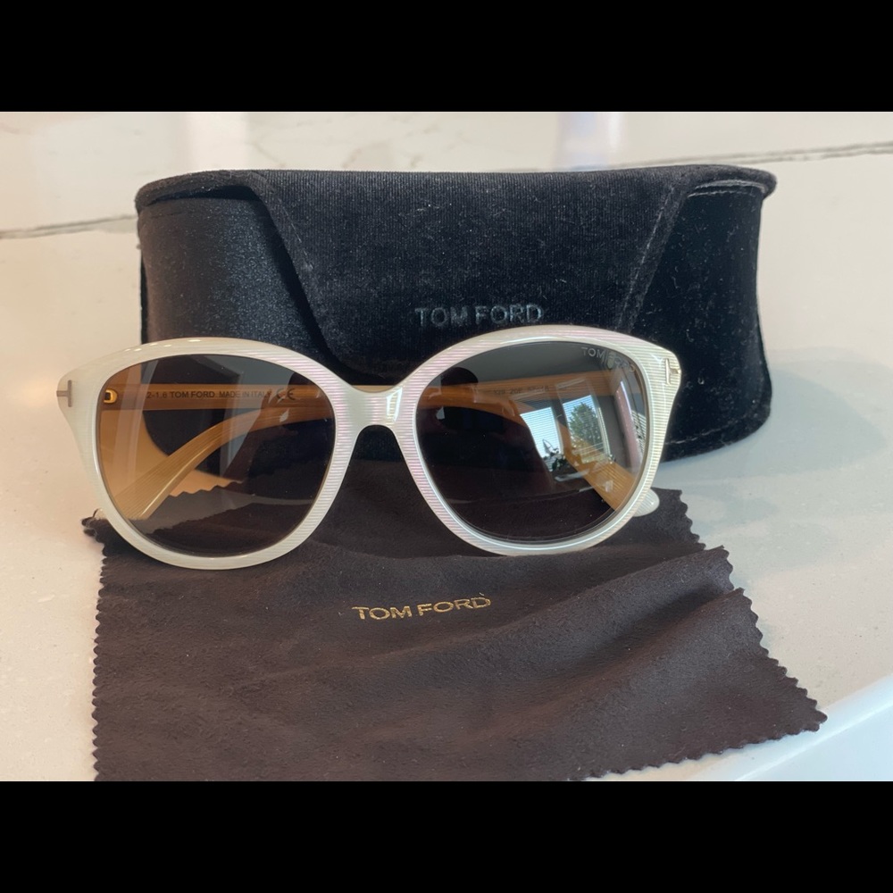 White iridescent Tom Ford Karmen TF 329 sunglasses